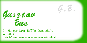 gusztav bus business card